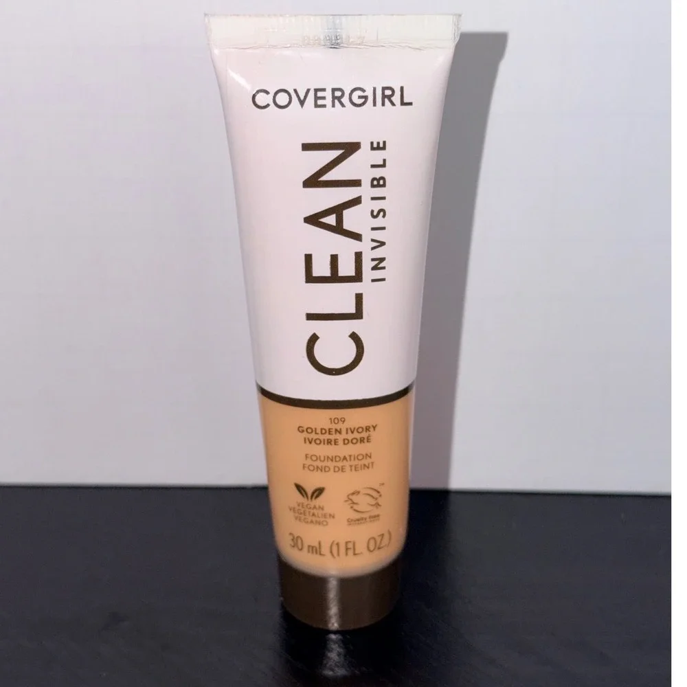 Covergirl Clean Invisible Foundation 109 Golden Ivory Cool Undertone 1oz Vegan